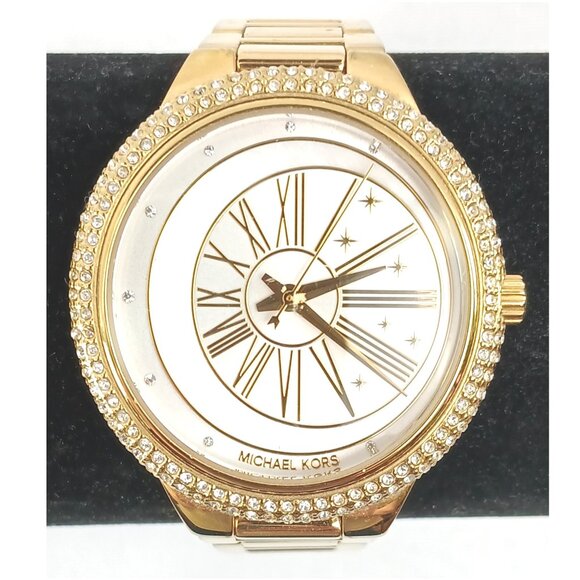Michael Kors Gold Selestial Motif Taryn MK6650 Crystal-Embellished Watch EUC - Picture 5 of 10